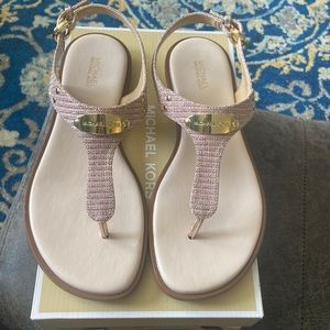 Michael kors rose gold sandals size 8, never worn